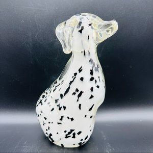 Art Glass Dalmatian Dog Sculpture Figurine